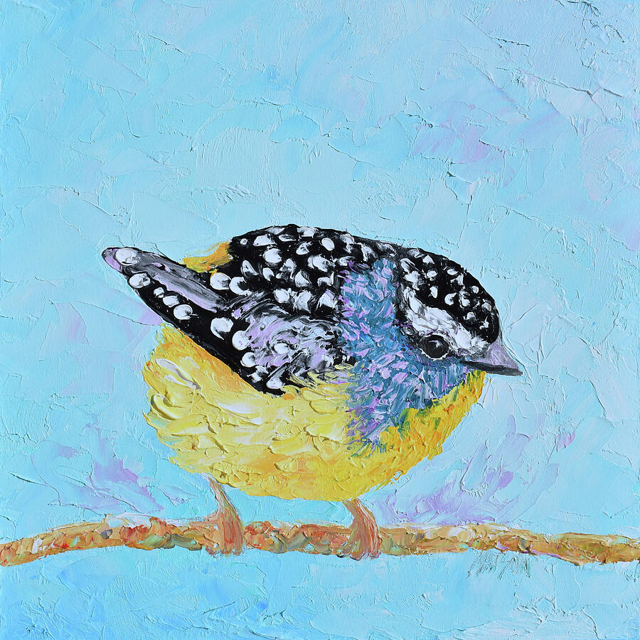 Spotted Pardalote on a perch Painting by Jan Matson Spotted Pardalote on a perch Painting by Jan Matson