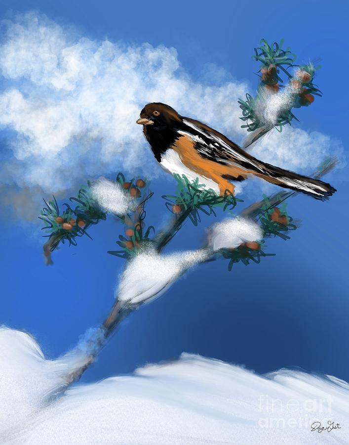 Spotted Towhee Digital Art by Doug Gist
