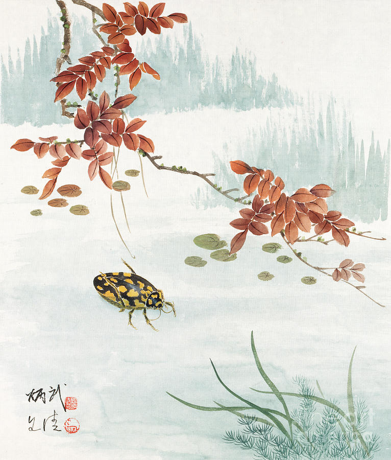 Spotted Water Beetle Painting by Yan Bingwu and Yang Wenqing