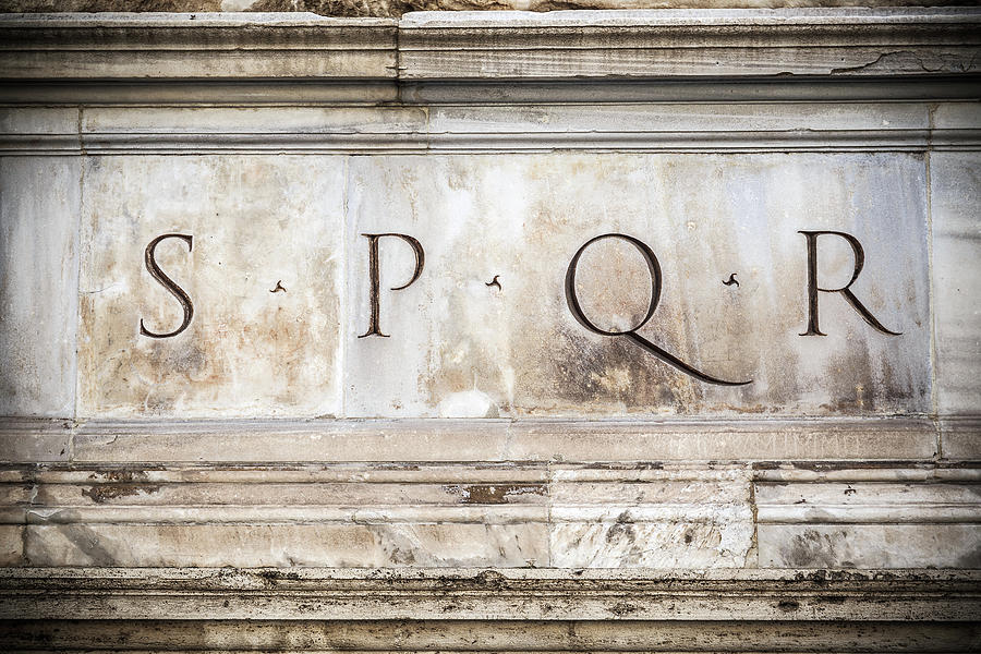 SPQR engraved on stone in Rome, Italy Photograph by Fabiano Di Paolo