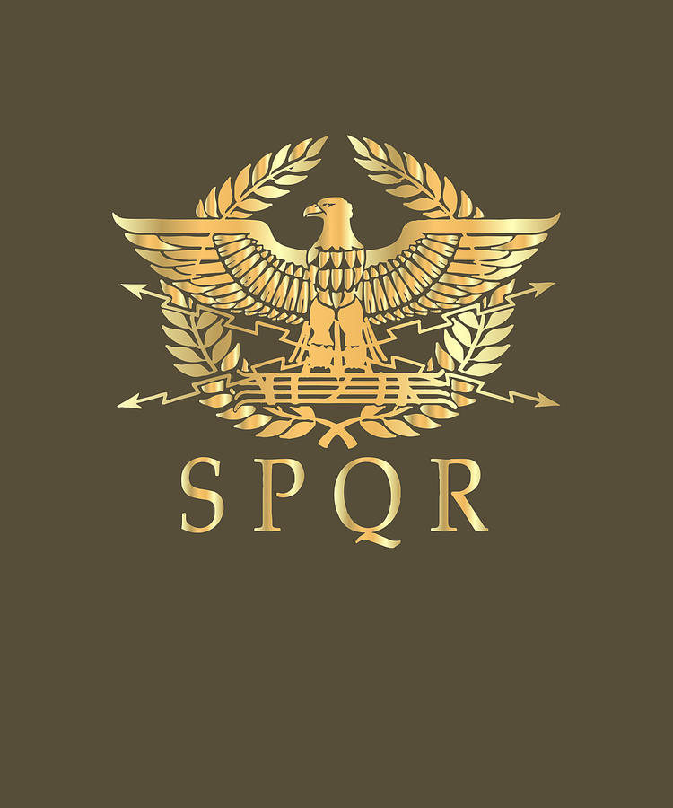 SPQR Roman Empire Standard Eagle Emblem Vintage Painting by Dominic ...