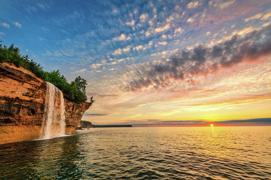 Spray Falls Sunset Photograph by Tim Trombley - Fine Art America