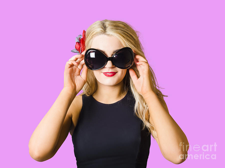 Spray tan girl wearing goggles. Tanning beauty Photograph by Jorgo Photography