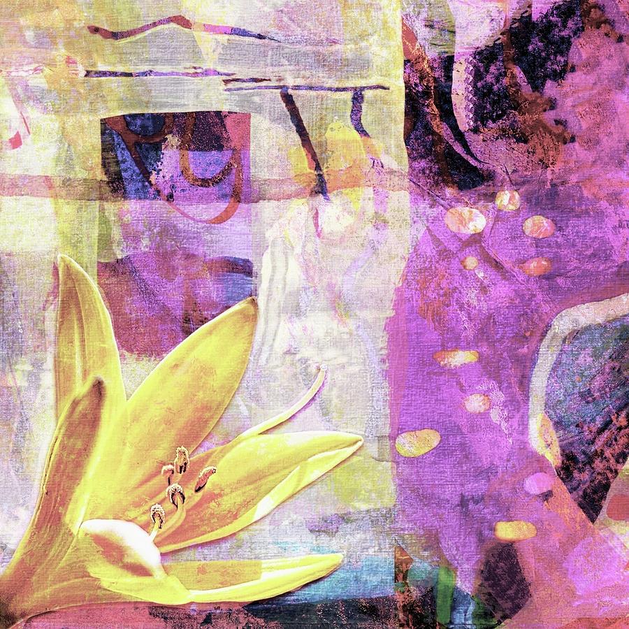 Spreading Joy Florals Series Yellow Lily Digital Art