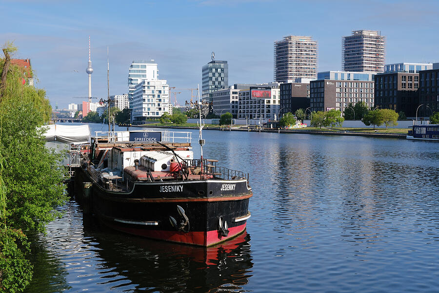 Spree River Boat and Skyline Berlin Photograph by Matthias Hauser Spree River Boat and Skyline Berlin Photograph by Matthias Hauser
