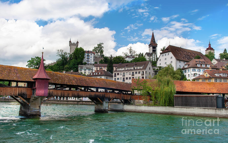 Spreuer Bridge on Reuss River in Old town Lucerne Switzerland Photograph by Dejan Jovanovic