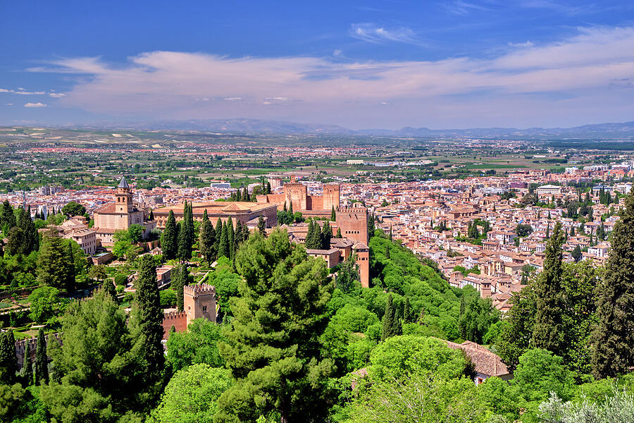 Spring. Alhambra and the Granada city. Granada. Spain Photograph by ...