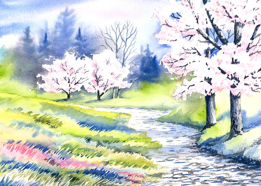 Spring Painting by Alina Kurbiel - Fine Art America