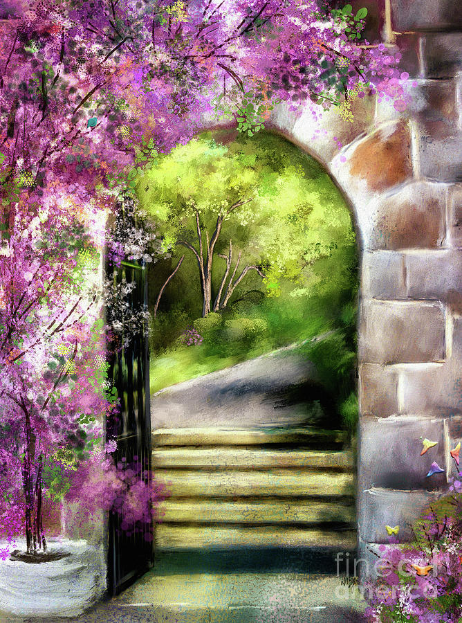 Architecture Digital Art - Spring Arch At Winterthur by Lois Bryan
