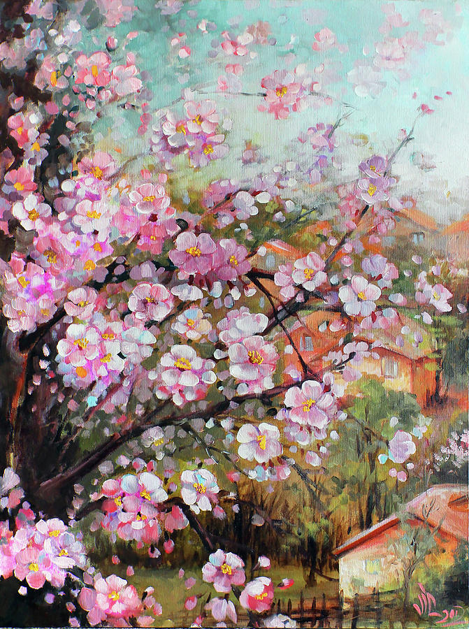Spring Painting - Spring at country side by Vali Irina Ciobanu