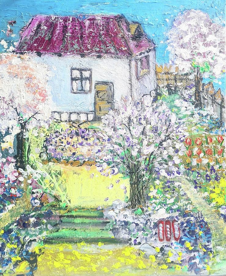 Spring at Grandma Painting by Evelina Popilian