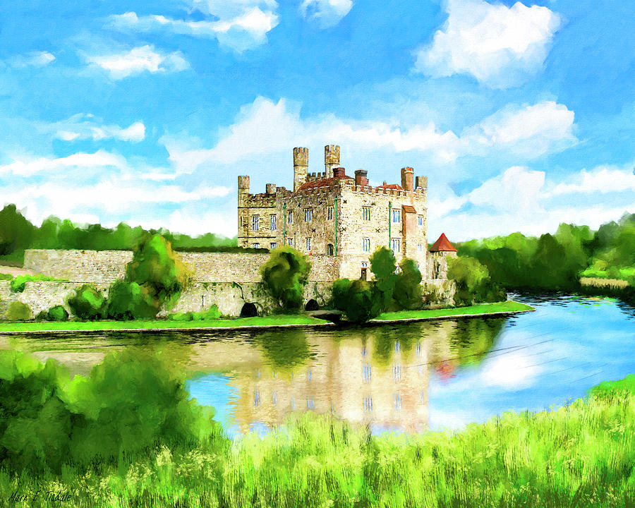 Castle Mixed Media - Spring at Leeds Castle by Mark E Tisdale