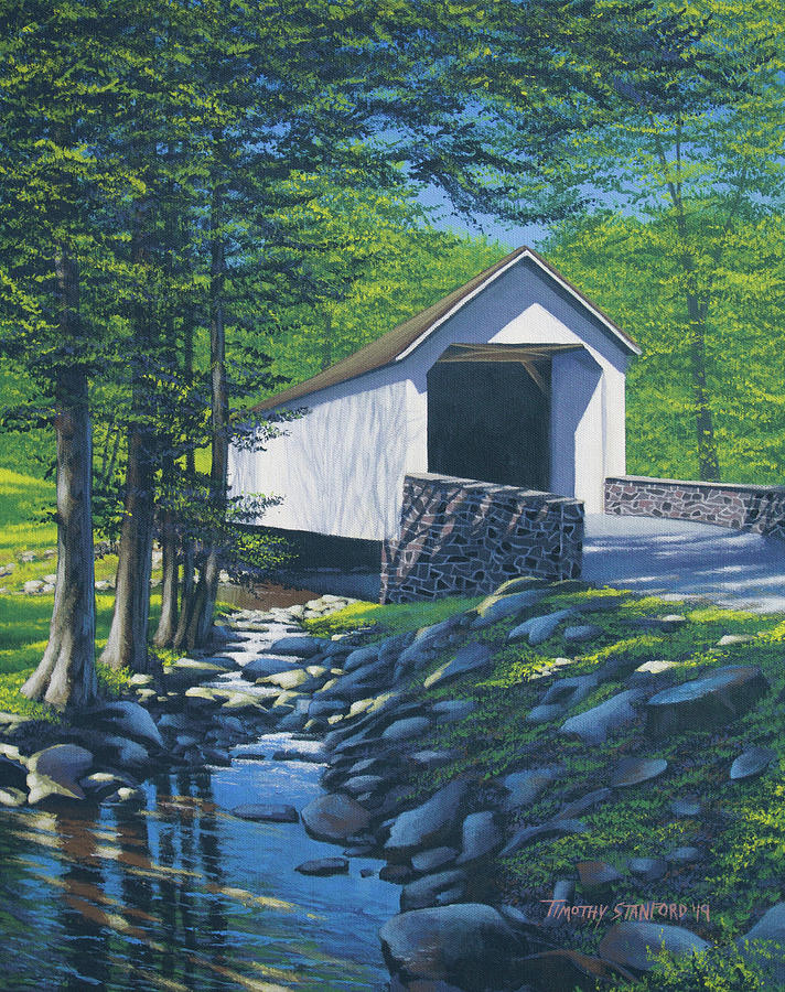 Spring at Loux Bridge Painting by Timothy Stanford