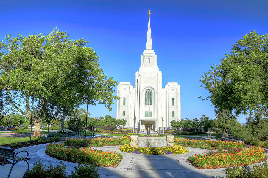 Spring at the Brigham Temple Photograph by Donna Kennedy