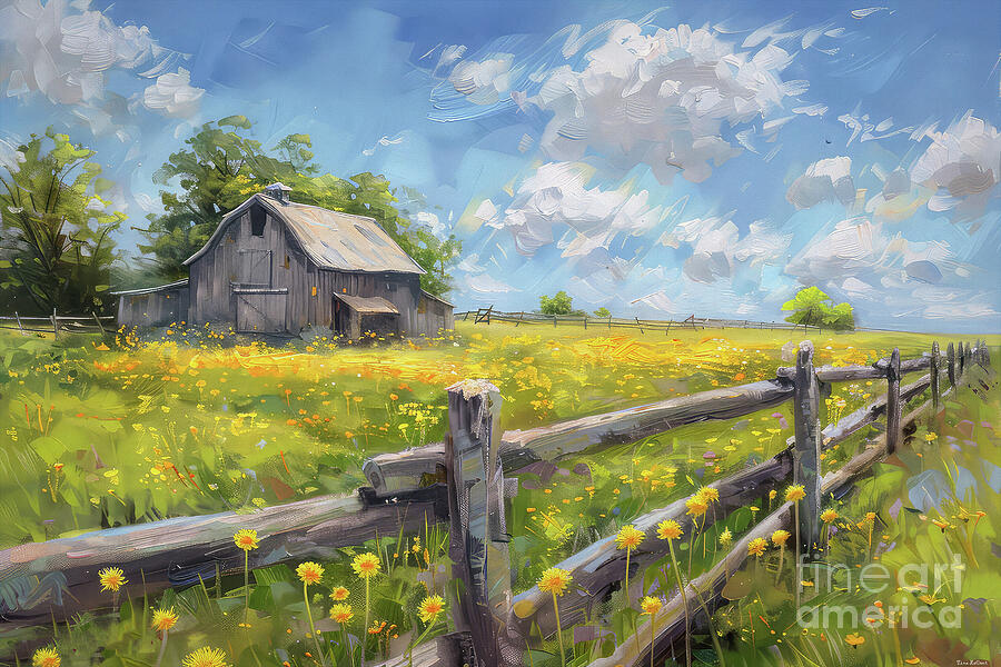 Spring At The Farm Painting by Tina LeCour Spring At The Farm Painting by Tina LeCour