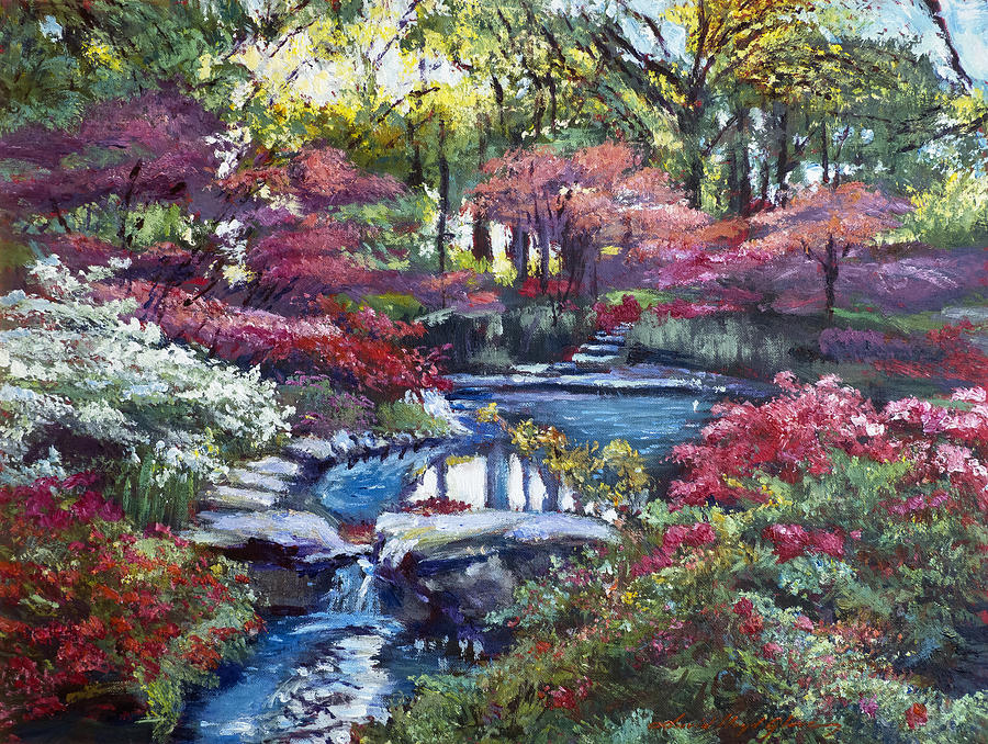 Spring Azaleas At Exbury Gardens Painting by David Lloyd Glover