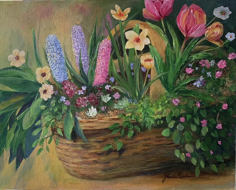 Spring Basket Painting by Jane Ricker