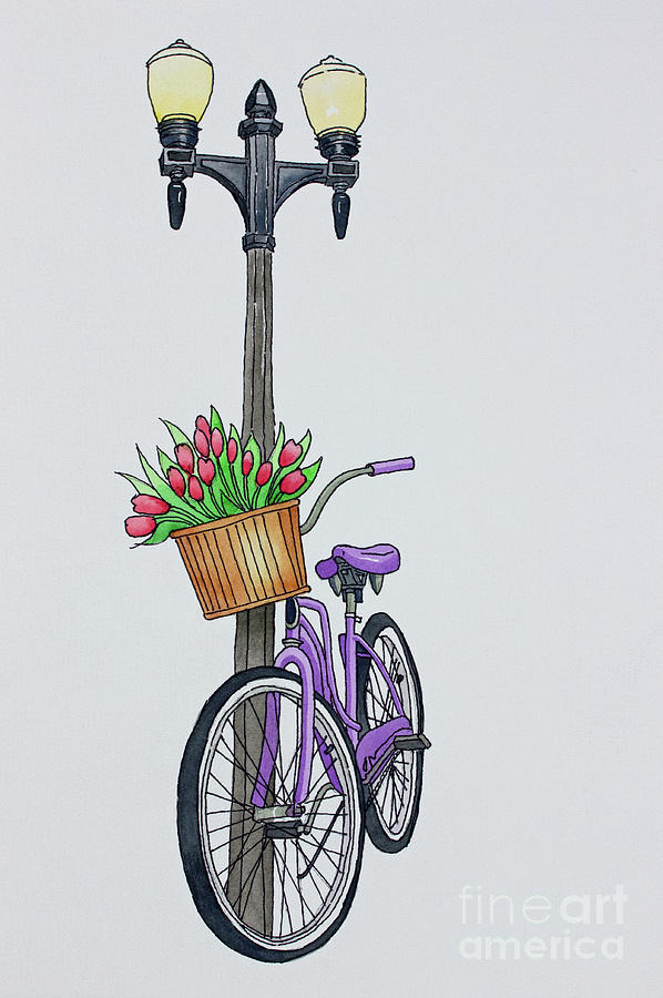 Spring Bicycle Painting by Norma Appleton