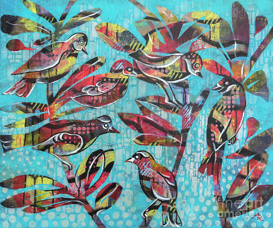 Spring Birds Painting by Ariadna De Raadt