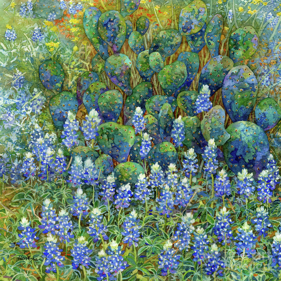 Spring Blues - Prickly Pears Painting