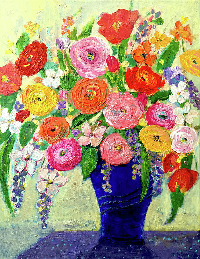 Spring Bouquet Painting by Haleh Mahbod