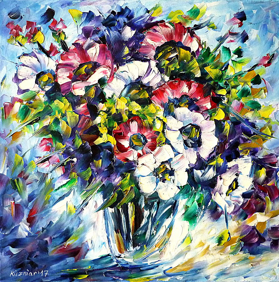 Spring Bouquet Painting by Mirek Kuzniar