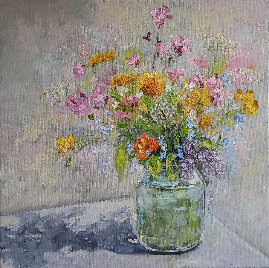 Spring Bouquet of Wild Flowers Painting by Elena Fleming - Fine Art America