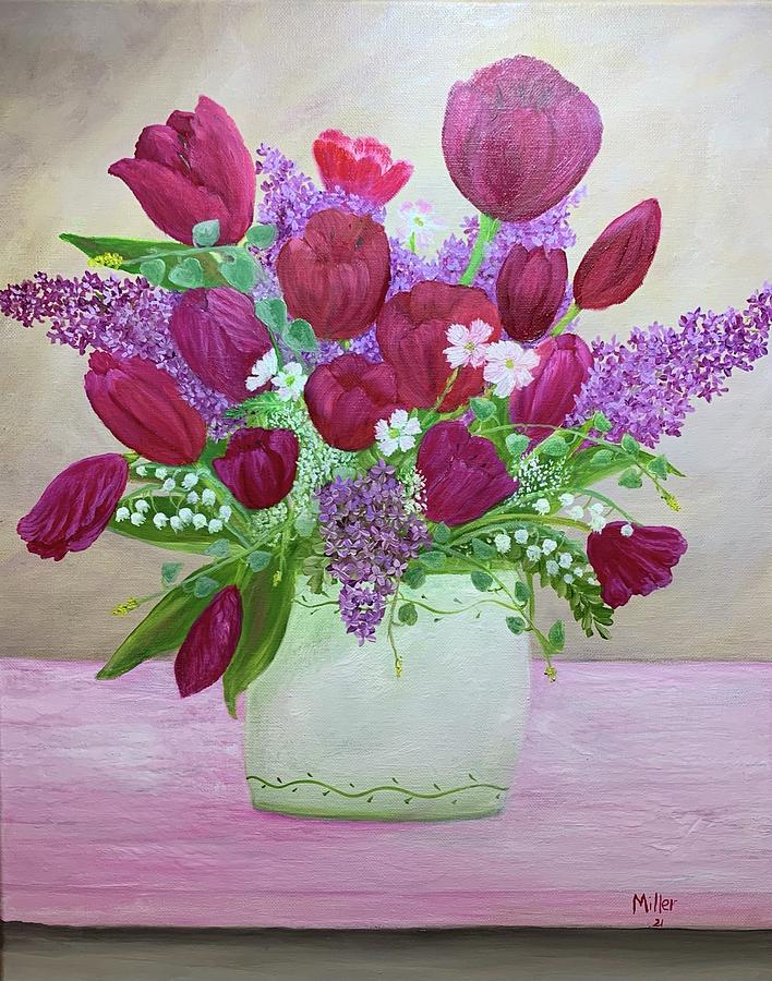 Spring Bouquet Painting by Peggy Miller