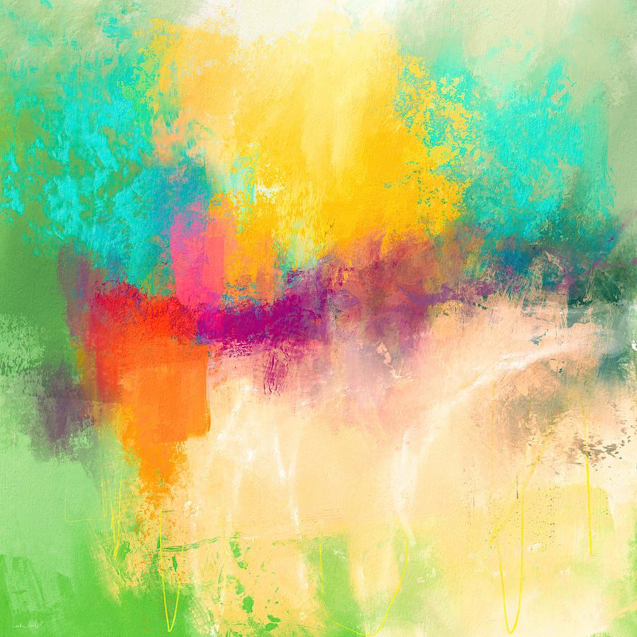 Abstract Mixed Media - Spring Breeze 2- Art by Linda Woods by Linda Woods