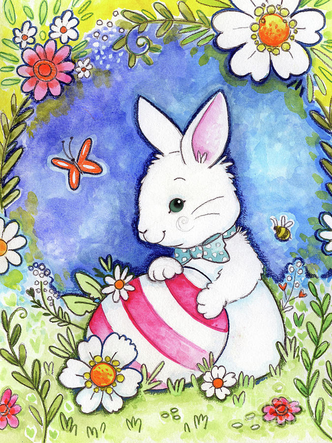 Spring Bunny 2 Drawing By Valerie Wade - Pixels