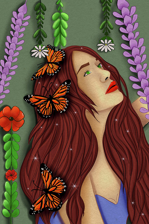 Flower Digital Art - Spring Butterflies  by Alexandra Matragrano
