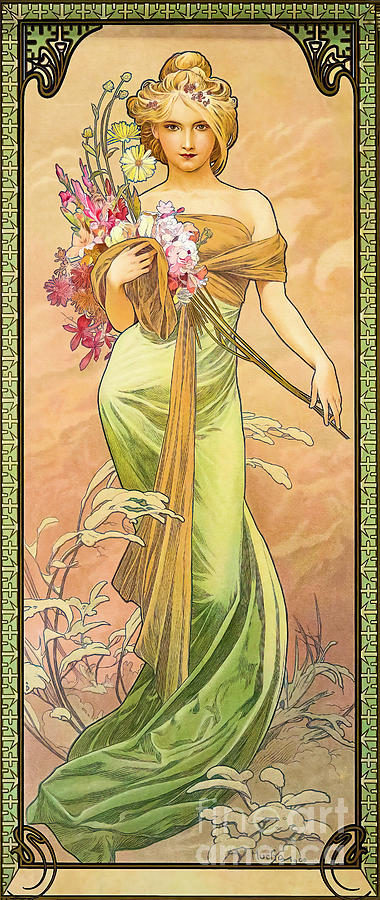 Spring by Alphonse Mucha Photograph by Carlos Diaz