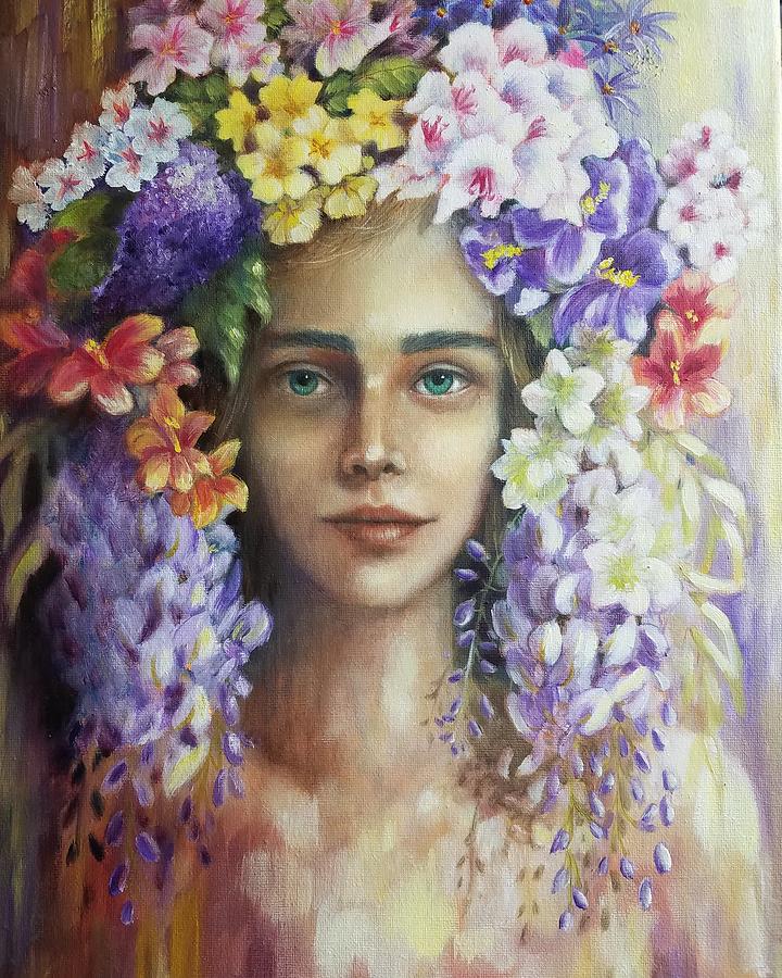 Flower Girl. Painting by Caroline Philp