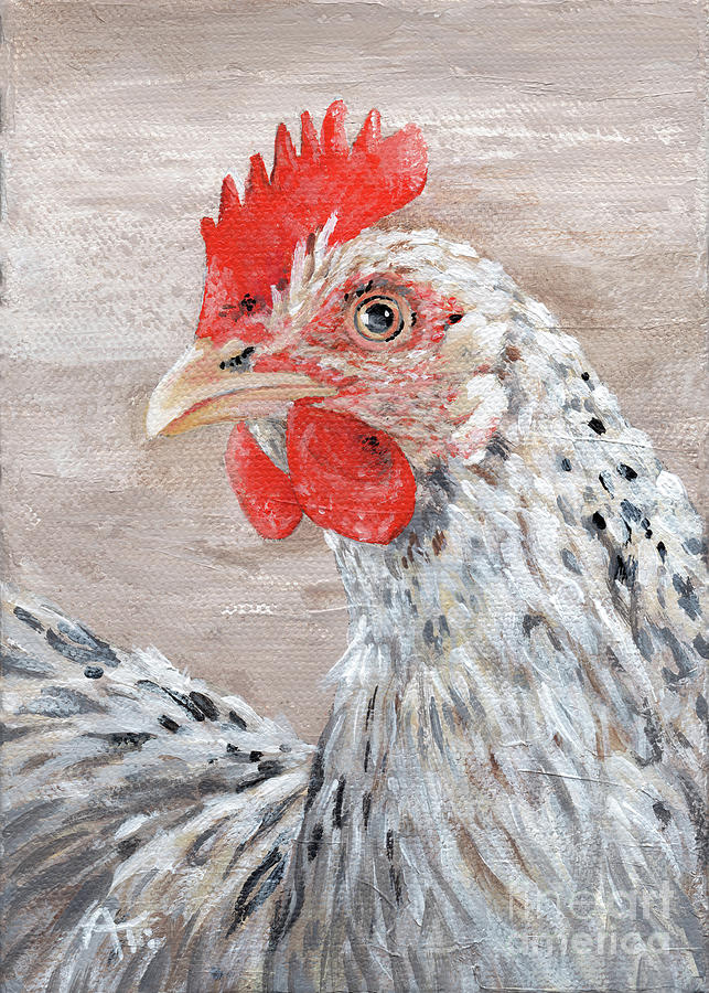 Spring Chicken - Hen Painting Painting by Annie Troe