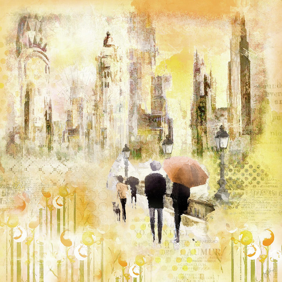 Spring City Walk Digital Art by Barbara Mierau-Klein