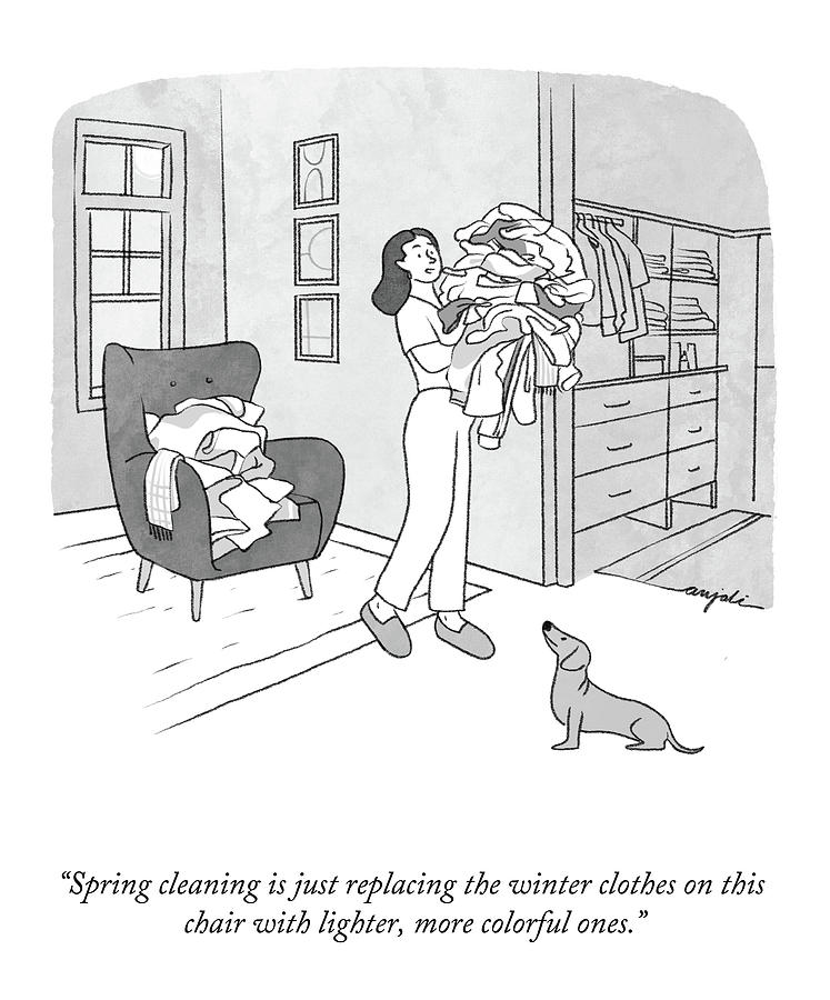 Spring Cleaning Drawing by Anjali Chandrashekar