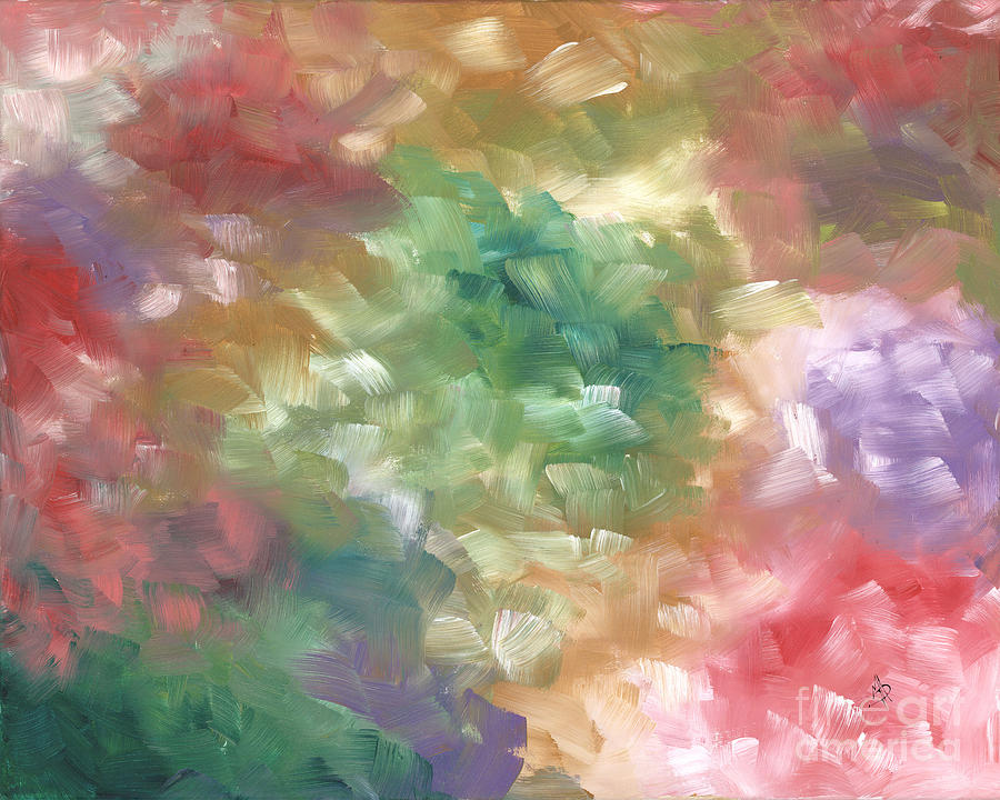 Spring Colors Retro Style Brushstroke Original Abstract Painting Design Duncanson Art Painting by Megan Aroon