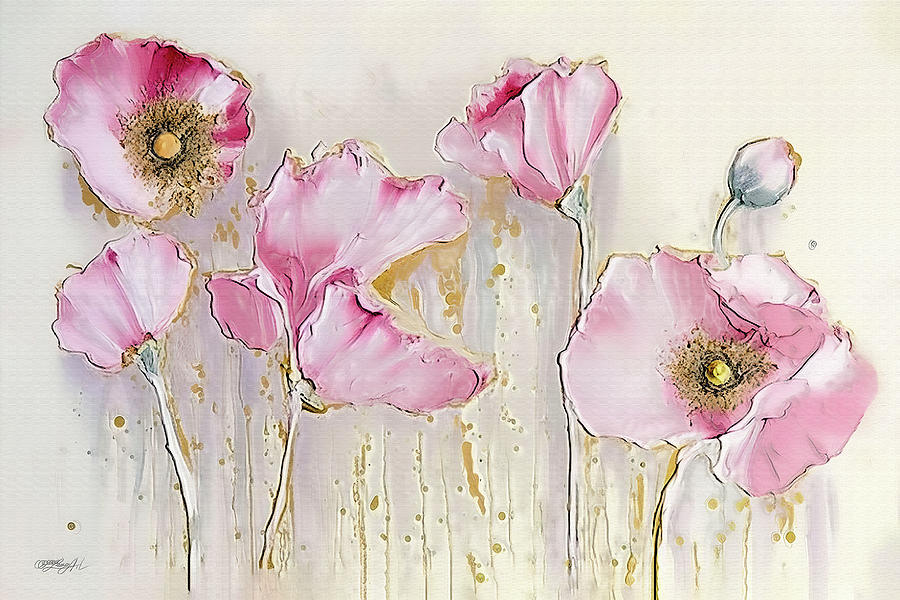 Spring Contemporary Pale Poppies Digital Art by OLena Art by Lena Owens - Vibrant DESIGN