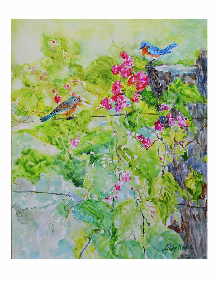 Nature Painting - Spring Couple by Libby Rudolf