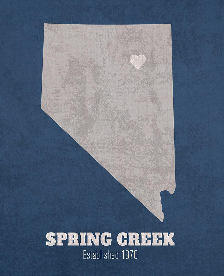 Spring Creek Nevada City Map Founded 1970 University of Nevada Color ...