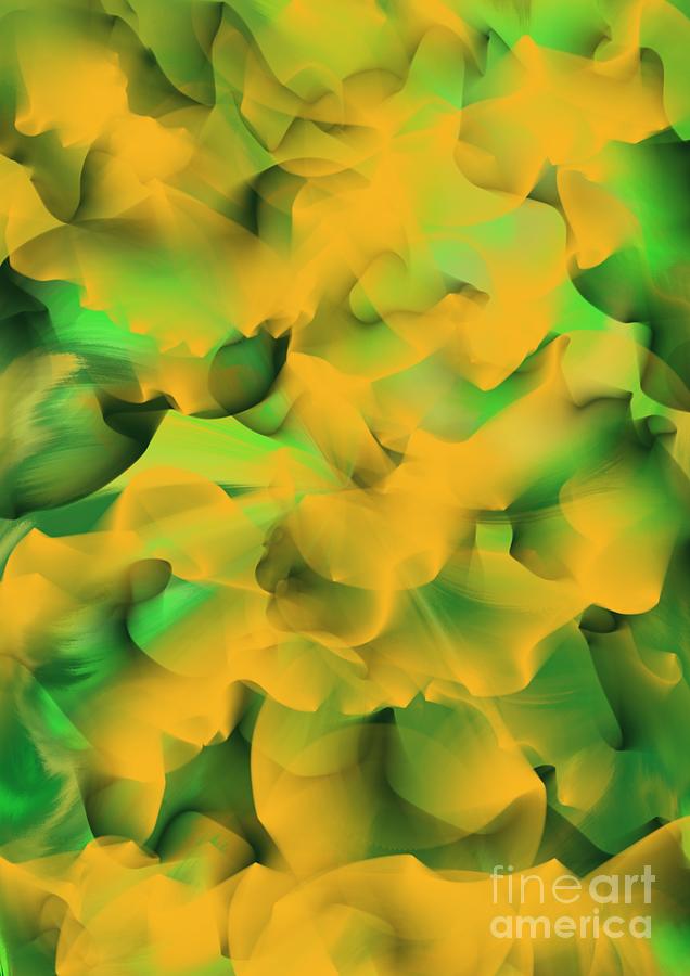 Spring daffodils abstract  Digital Art by Elaine Hayward