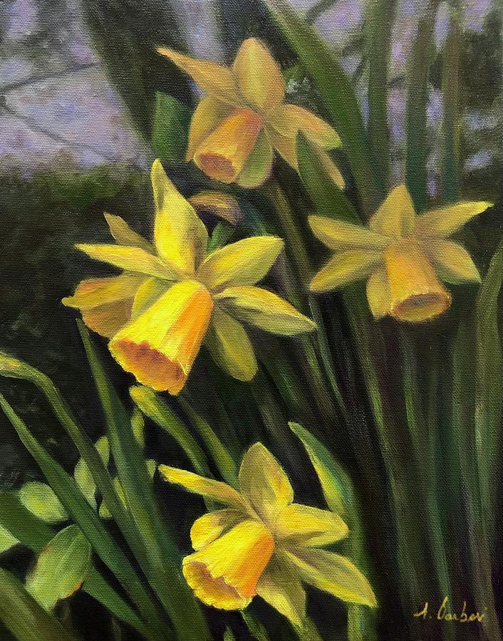 Spring Daffodils Painting by Anne Barberi