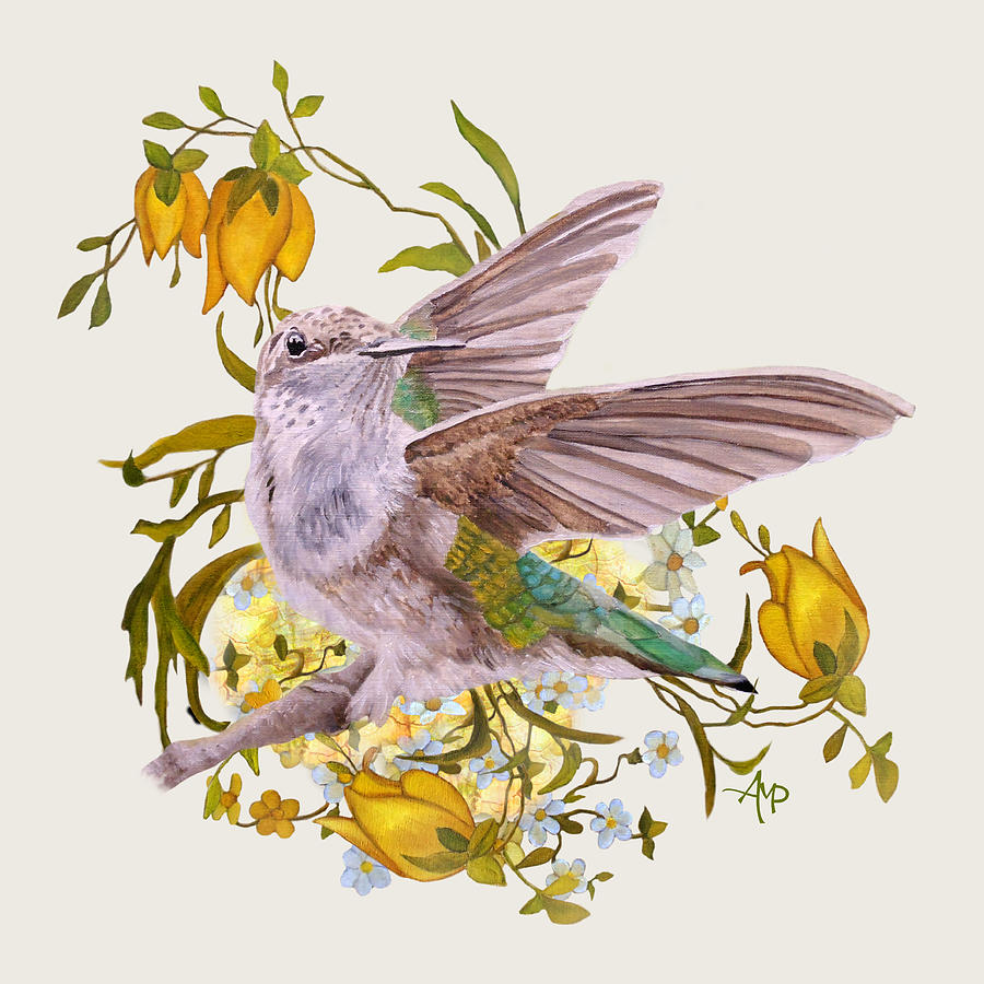 Hummingbird Painting - Spring Dance I by Angeles M Pomata