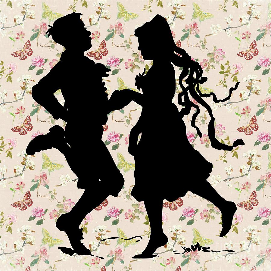 Spring Dance With The Butterflies Silhouette Digital Art by Rose Santuci-Sofranko
