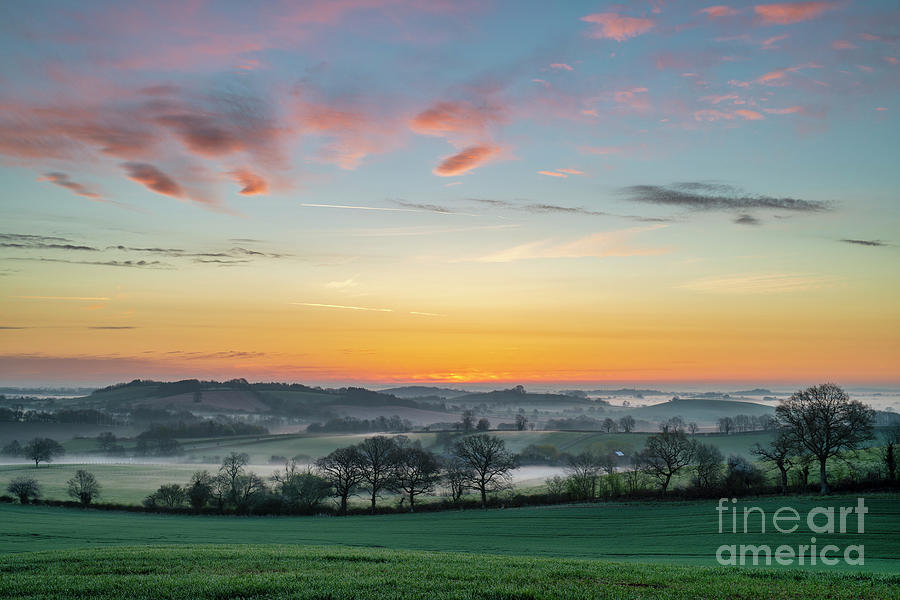 Spring Photograph - Spring Dawn Across the Oxfordshire Countryside by Tim Gainey