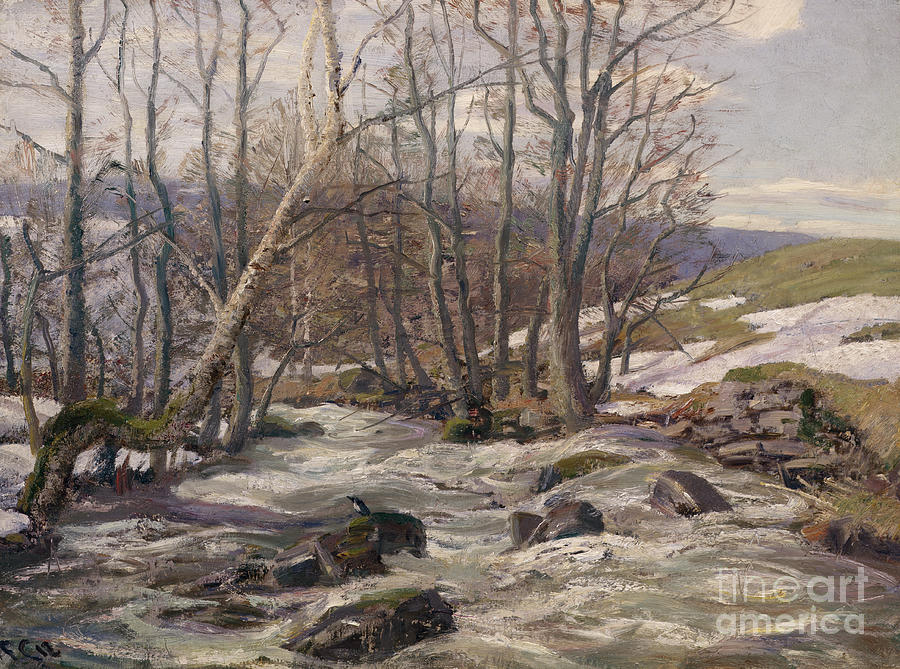Spring day, 1912 Painting by O Vaering by Frederik Collett