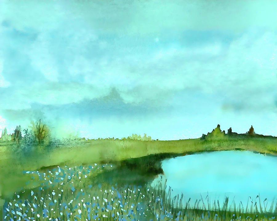 Spring Day At The Pond Painting by Deborah League