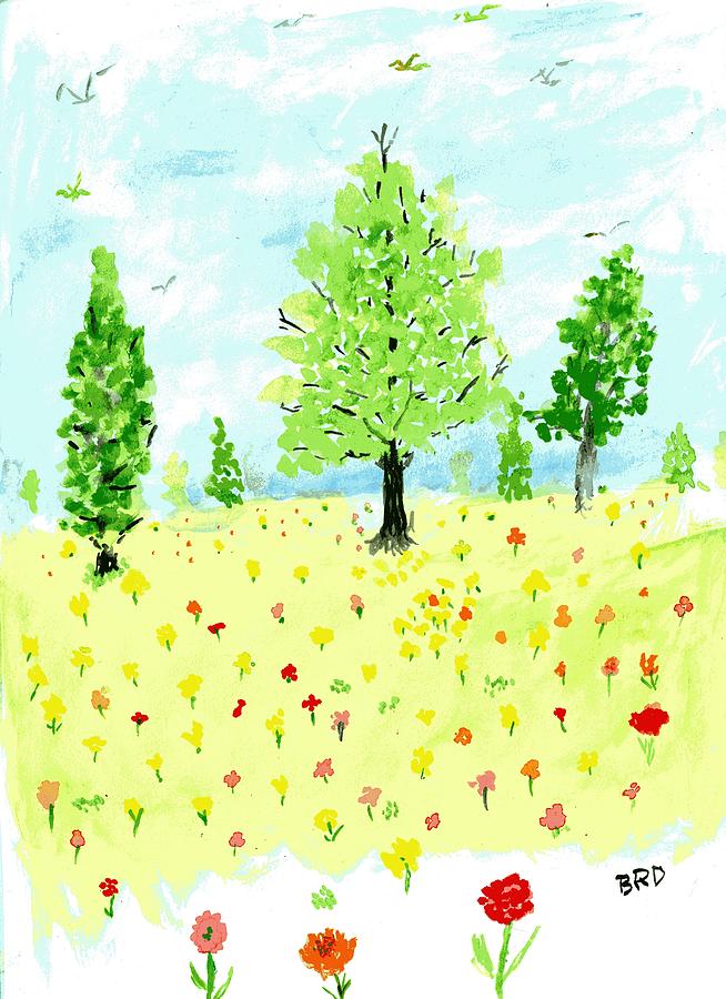 Spring Day Painting by Branwen Drew