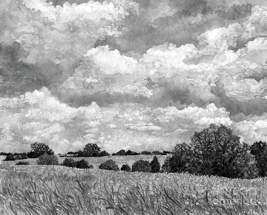 Spring Day In Black And White Painting