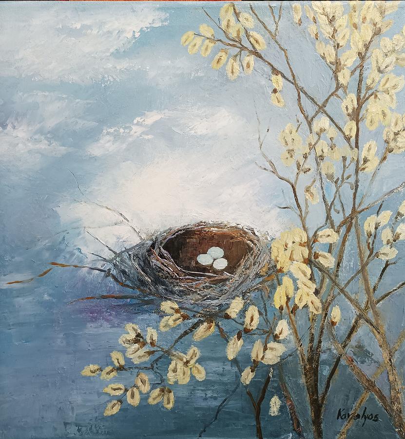 Nature Painting - Spring days by Maria Karalyos